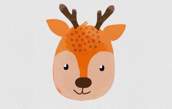 Download Cute Woodland Watercolor Animal| Deer - Watercolor animal Collection