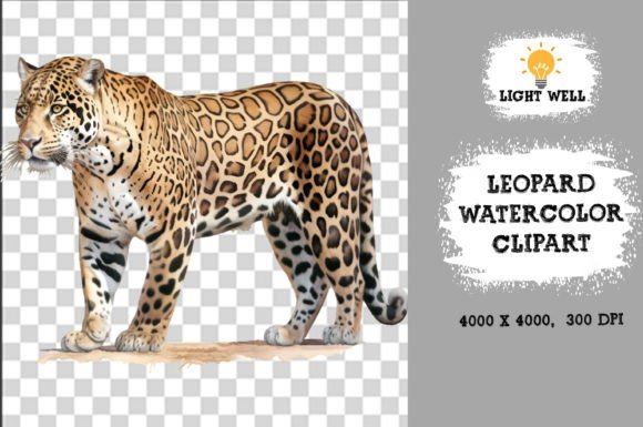 Download Cute Wildlife Leopard Watercolor Clipart - Watercolor clipart Collection