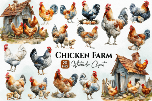 Download Chicken Farm Watercolor Clipart - Watercolor clipart Collection