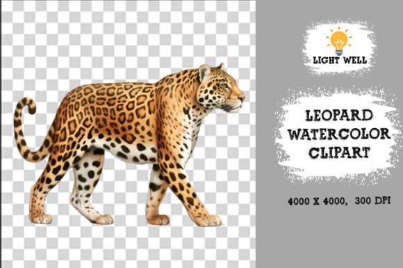 Download Cute Wildlife Leopard Watercolor Clipart - Watercolor clipart Collection