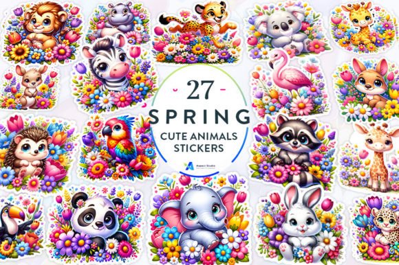 Download Spring Cute Animals Stickers Bundle - Cute animals Collection