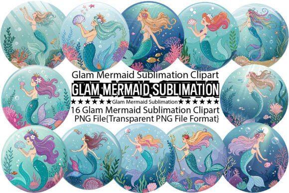 Download Glam Mermaid Sublimation Bundle - Premium Resources