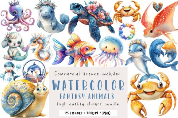 Download Fantasy Cute Sea Creature Animals Png - Premium Resources