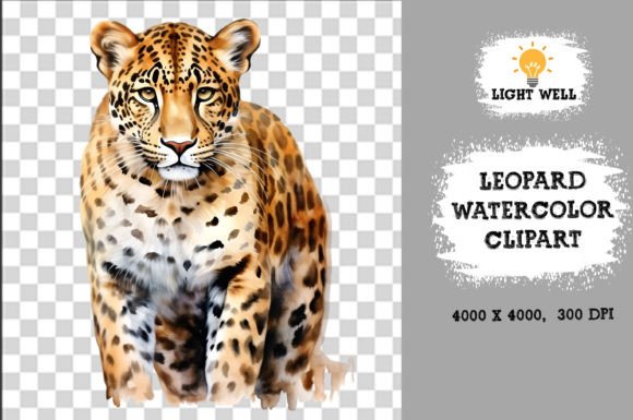 Download Cute Wildlife Leopard Watercolor Clipart - Watercolor clipart Collection