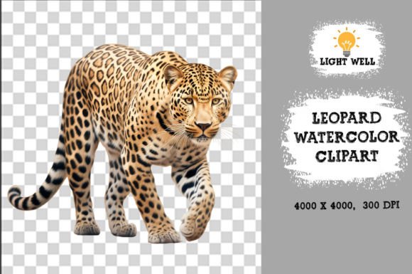 Download Cute Wildlife Leopard Watercolor Clipart - Watercolor clipart Collection