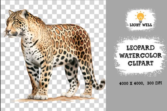 Download Cute Wildlife Leopard Watercolor Clipart - Watercolor clipart Collection