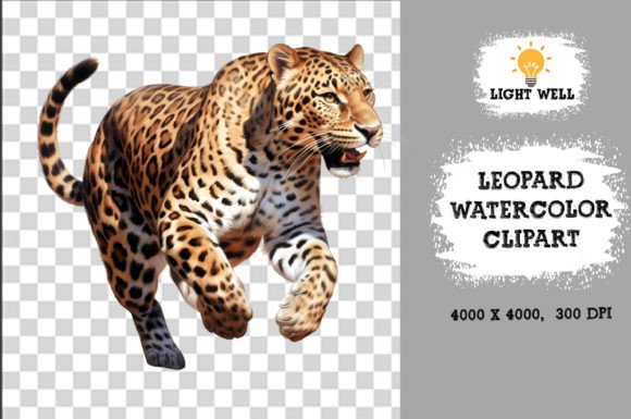 Download Cute Wildlife Leopard Watercolor Clipart - Watercolor clipart Collection