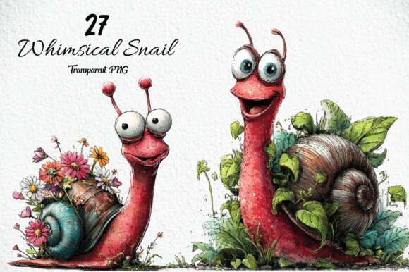 Download Whimsical Snail Watercolor Clipart - Watercolor clipart Collection