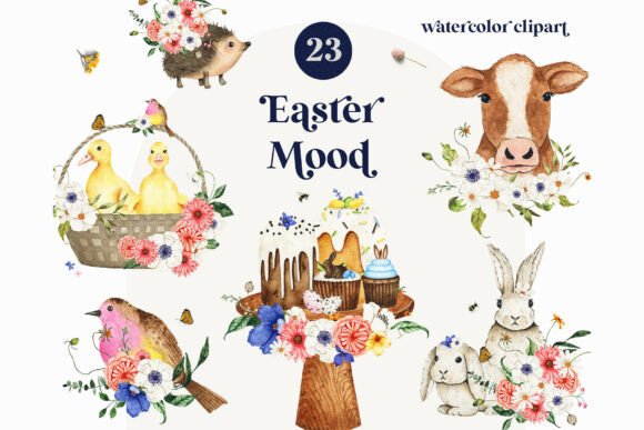 Download Easter Spring Animal Watercolor Clipart - Watercolor clipart Collection
