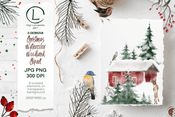 Download Winter Woodland Watercolor Clipart PNG - Watercolor clipart Collection