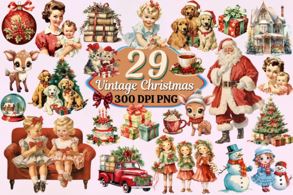 Download Vintage Christmas Watercolor Clipart PNG - Watercolor clipart Collection