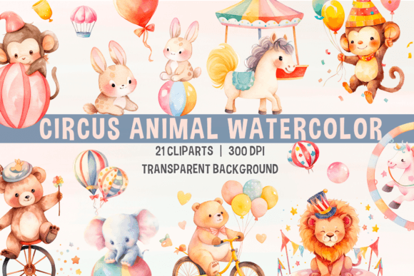 Download Circus Animal Watercolor Clipart - Watercolor clipart Collection