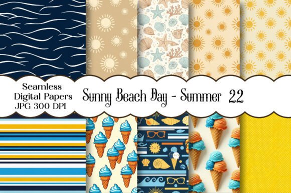 Download Sunny Beach Day - Summer Patterns Set - Premium Resources