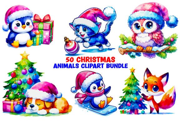 Download Christmas Animals Watercolor Clipart Png - Watercolor clipart Collection