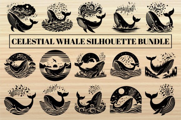 Download Celestial Whale Silhouette Bundle – Myst - Whale Collection