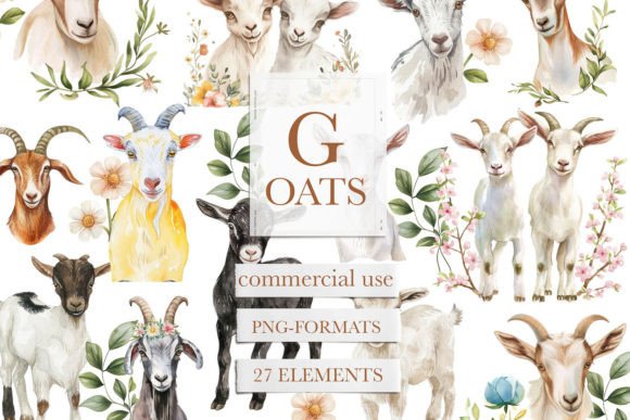 Download Cute Goat Png, Goat Watercolor Clipart - Watercolor clipart Collection