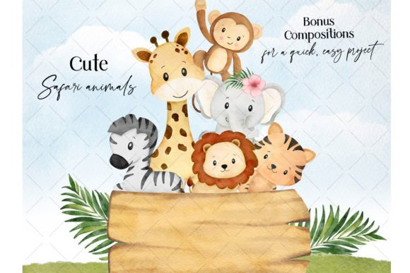 Download Safari Animals Watercolor Clipart - Watercolor clipart Collection