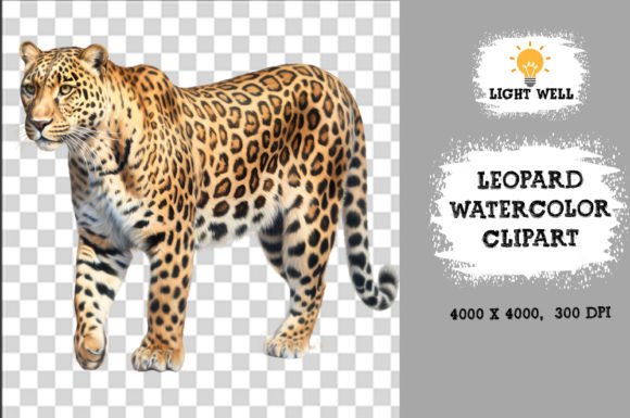 Download Cute Wildlife Leopard Watercolor Clipart - Watercolor clipart Collection