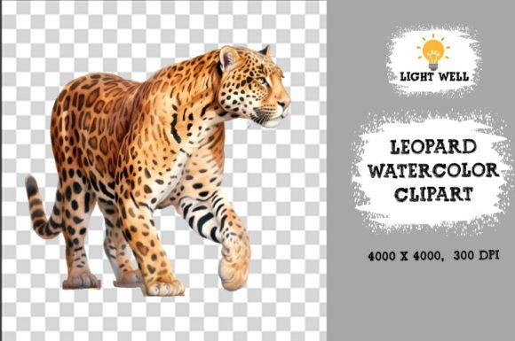 Download Cute Wildlife Leopard Watercolor Clipart - Watercolor clipart Collection