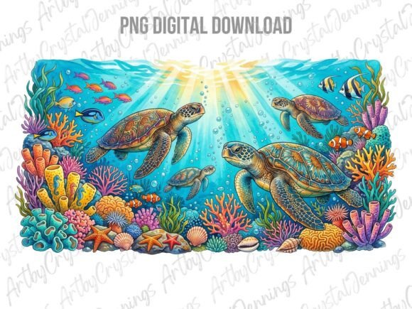 Download Sea Turtle Reef Watercolor Clipart PNG - Watercolor clipart Collection
