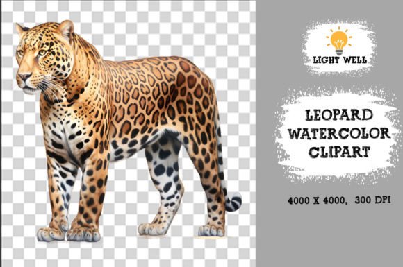 Download Cute Wildlife Leopard Watercolor Clipart - Watercolor clipart Collection