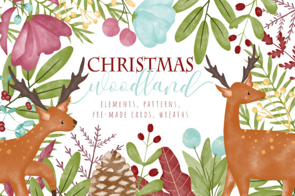 Download Christmas Woodland Watercolor Clipart - Watercolor clipart Collection