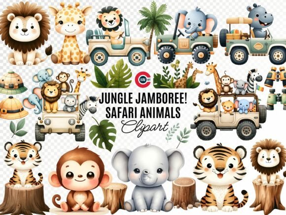 Download Safari Animals Watercolor Clipart Bundle - Watercolor clipart Collection