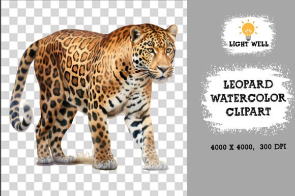 Download Cute Wildlife Leopard Watercolor Clipart - Watercolor clipart Collection