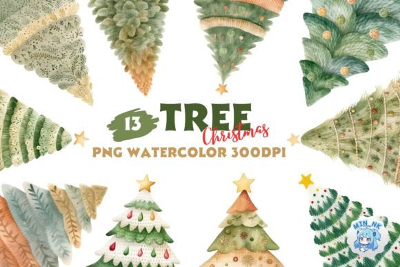 Download Tree Christmas Watercolor Clipart PNG - Watercolor clipart Collection